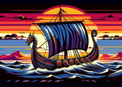 Drakkar Viking wpap sunset