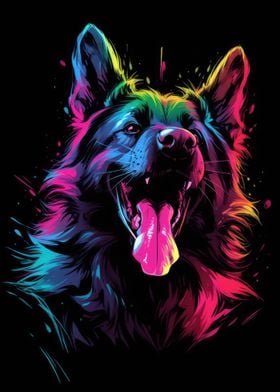 Dog Animal Neon Pet Friend