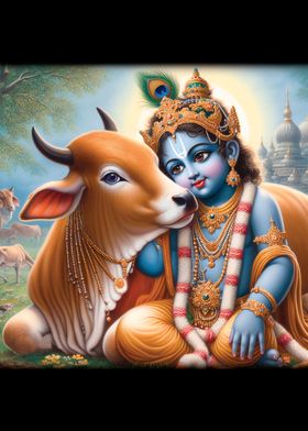 KRISHNA WITH COW