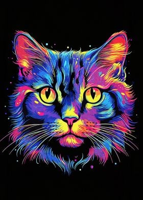 Colorful Cat Art