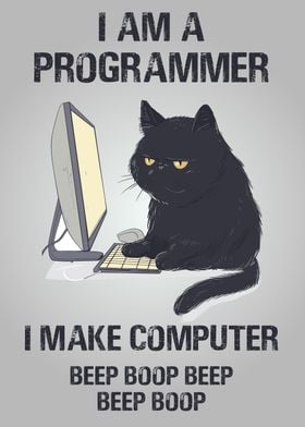 Cat Programmer Computer