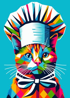 cat chef wpap pop art