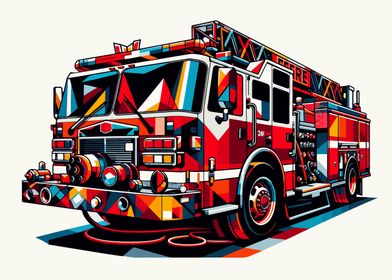 fire truck wpap pop art