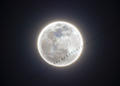 ISS Meets Wolf Moon 2023