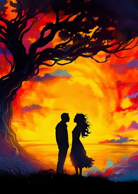 Sweet Couple Silhouette