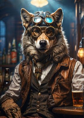 Steampunk Craft Beer Wolf