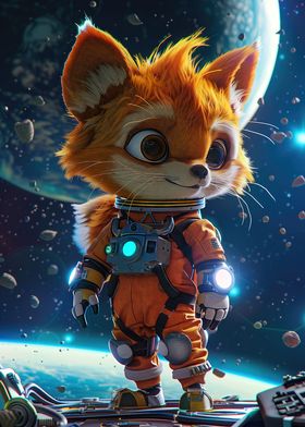 Confident Fox Astronaut