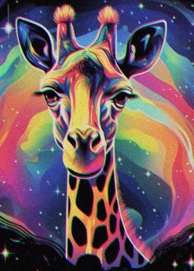 Colorful Painting Giraffe