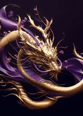 gold elegant dragon