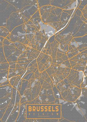 Brussels City Map Bauhaus