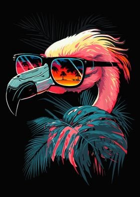 Retro Sunglasses Flamingo