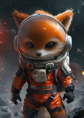 Cute Fox With Space Helmet