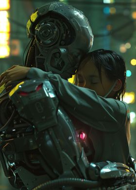 Cyberpunk Robot AI Human