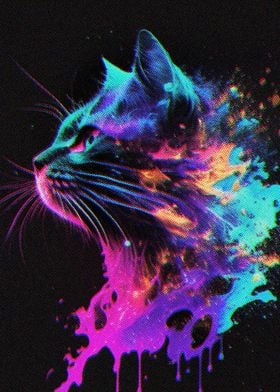 Painting Cat Retro