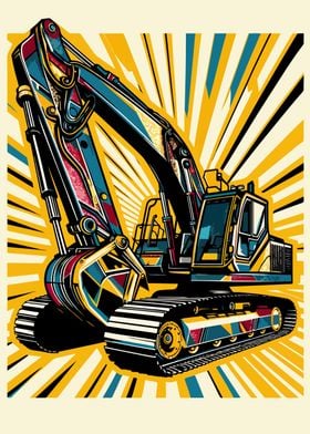 excavator wpap pop art