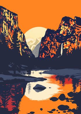 Yosemite Sunset Art