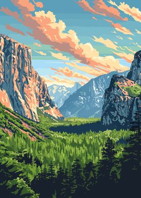 Yosemite Nature Pop Art