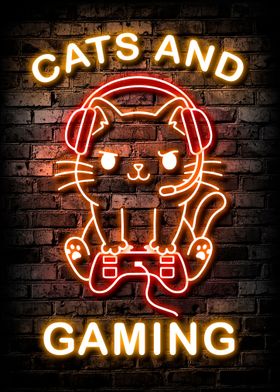Cats and Gaming Poster 