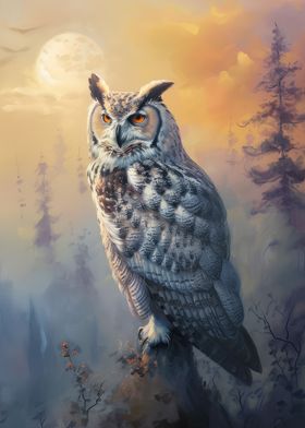 Foggy Dawn Owl