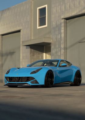 Blue Ferrari F12