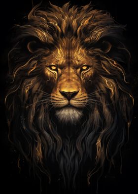 Black and Gold Lion 