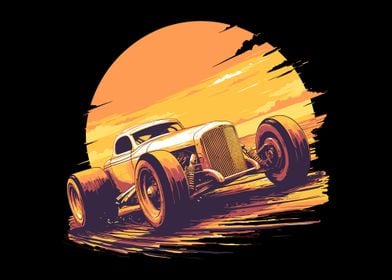 Sunset Speedster Retro Car