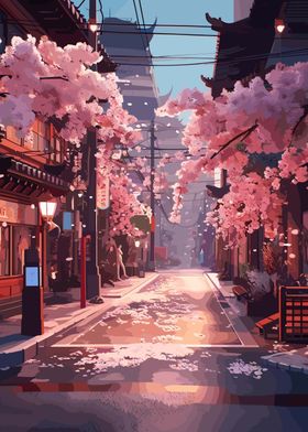 Japanese Street Sakura