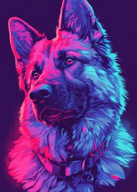 Dog Animal Neon Pet Friend