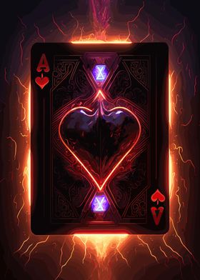 Poker Cards neon