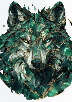 kintsugi art wolf face