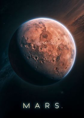 Planet Mars in space