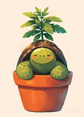 Happy Turtle Potted Plant