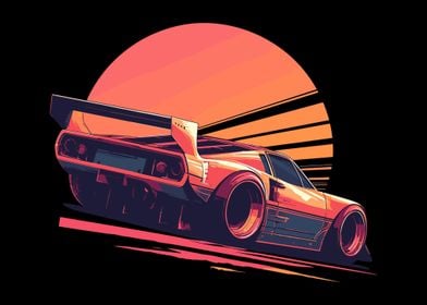 Sunset Speedster Retro Car