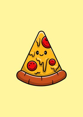 Cute Pizza Cartoon