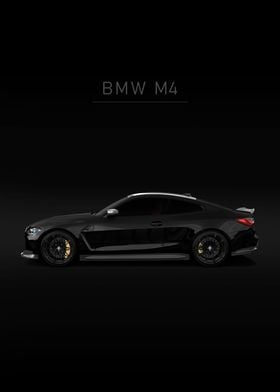 BMW M4 art poster black
