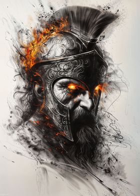 Fiery Warrior Portrait