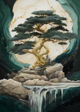 Golden Bonsai Tree Fall 