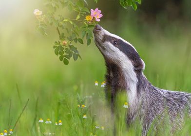 Badger in the Grass