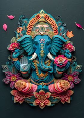 Ganesha Paper Art