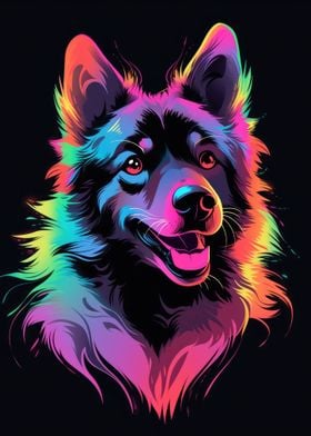 Dog Animal Neon Pet Friend