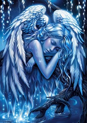 Blue Neon Sleeping Angels