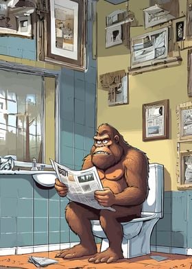 Bigfoot on toilet