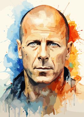 Bruce Willis Watercolor 