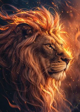 lion king in fire