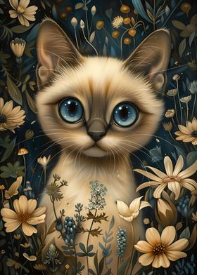 Whimsical Siamese Cat