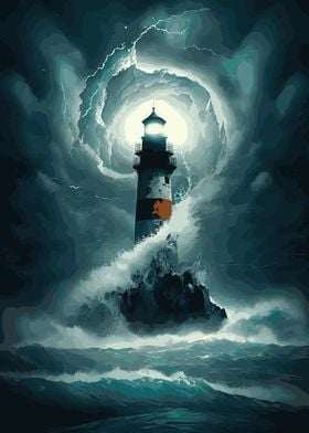 Lighthouse In The Storm