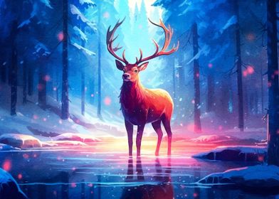 landscape deer animal 