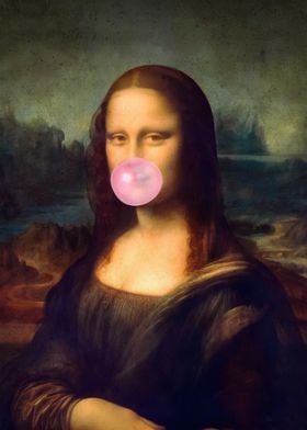 Mona Lisa with Bubble Gum