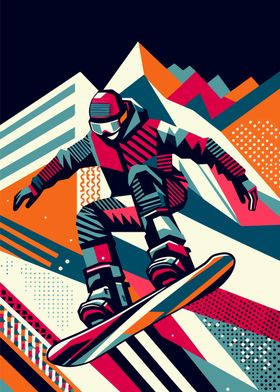 Snowboarding wpap pop art