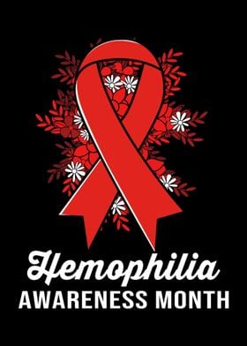 Hemophilia Flower Ribbon